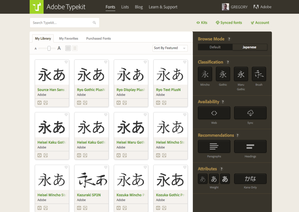 TypeKit supports East Asian web fonts now