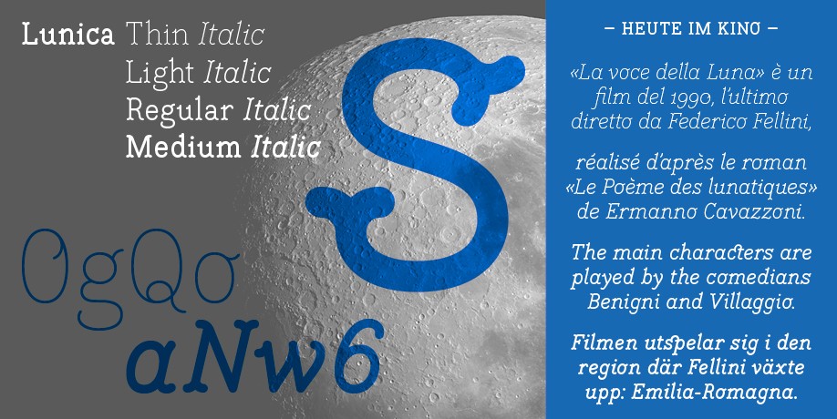 Italics were added to Lunica by Thomas Hirter