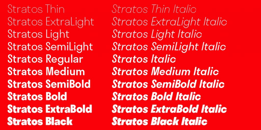 New fonts from Production Type: Stratos