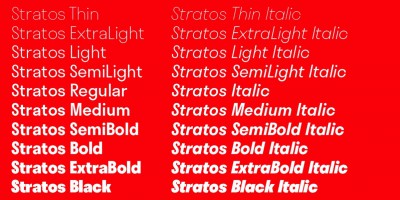 New fonts from Production Type: Stratos