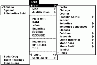 Typography for user interfaces